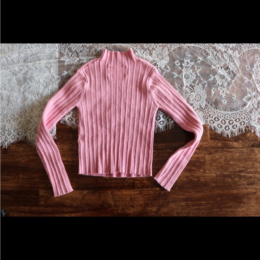 Zara Soft Pink Ribbed Knit Top - Picture 4 of 5